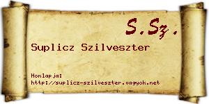 Suplicz Szilveszter névjegykártya