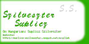 szilveszter suplicz business card